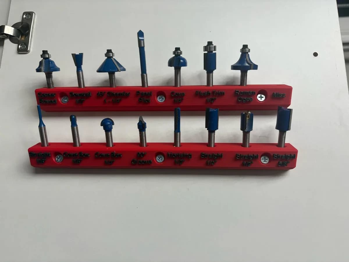 Hasil cetak Router Bit Holder - Wall Mounted oleh user_2530570253