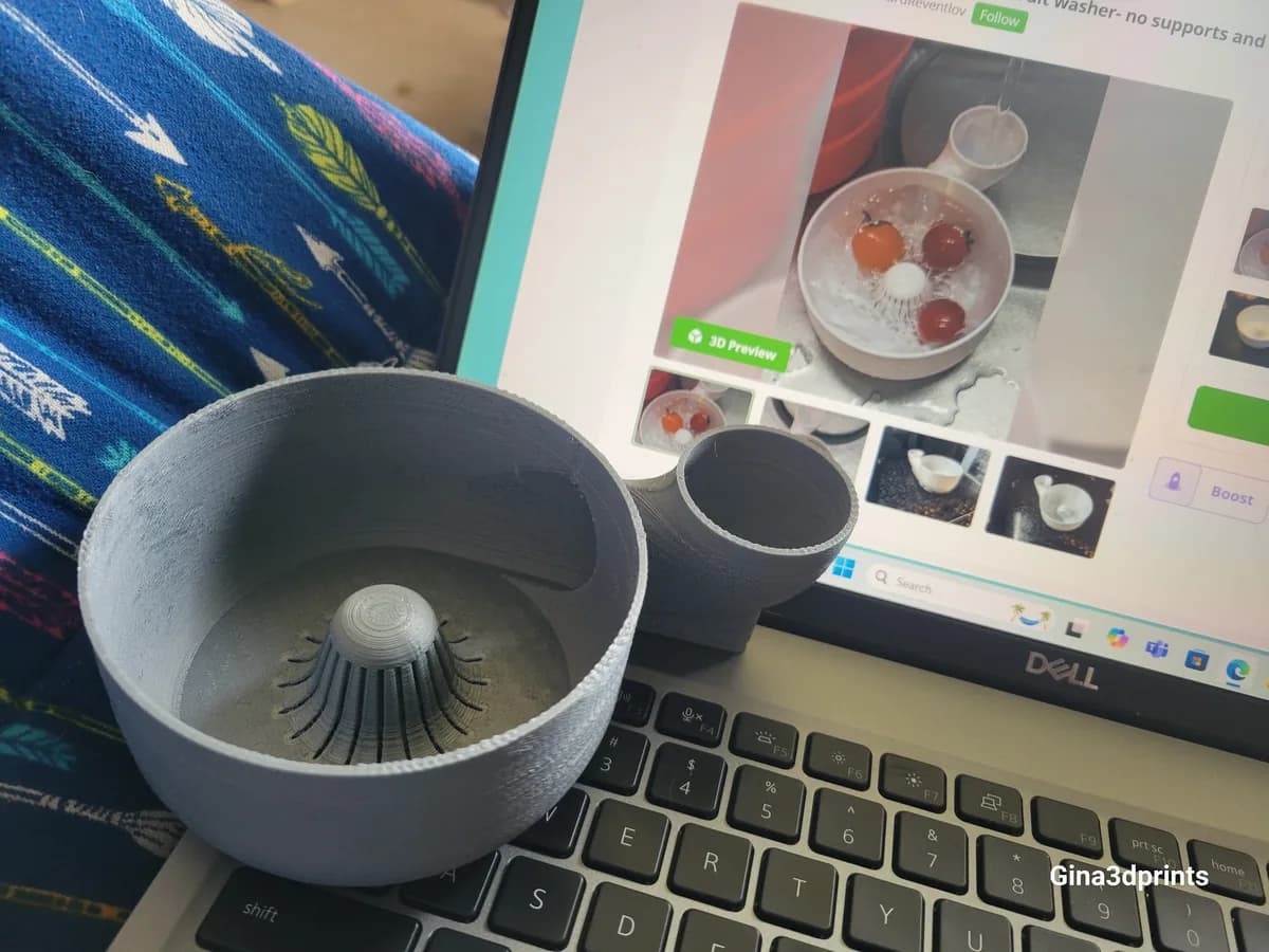 Hasil cetak Automatic vegetable and fruit washer- no supports and no assembly required (SMALL version) oleh Ginam27047