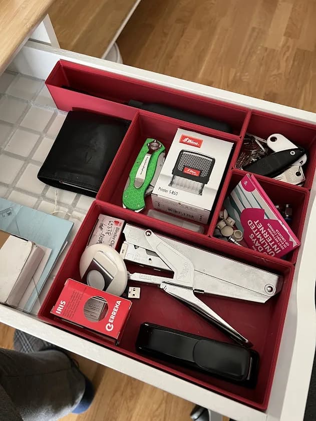 Hasil cetak Slim Gridfinity Base for Ikea Alex Drawer oleh kopanja