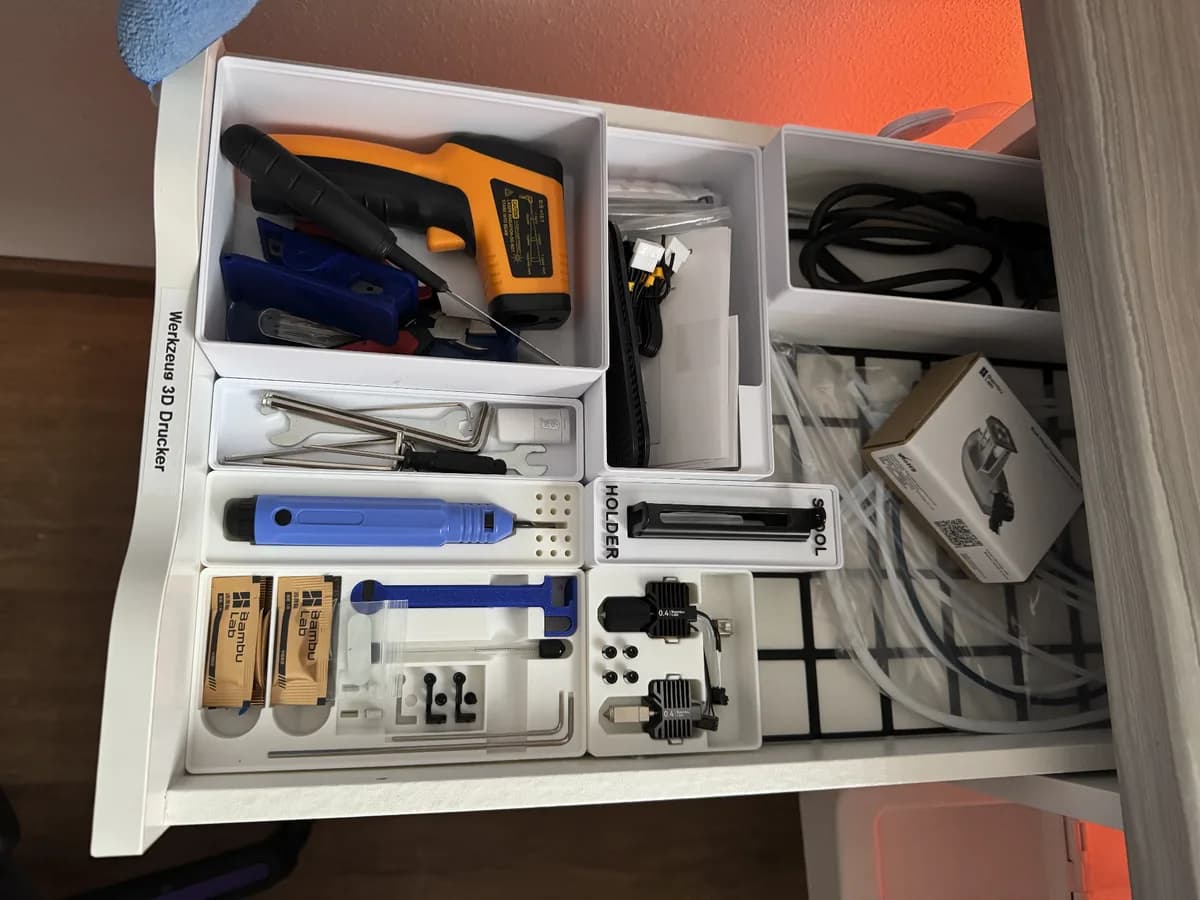 Hasil cetak Slim Gridfinity Base for Ikea Alex Drawer oleh Gorroth