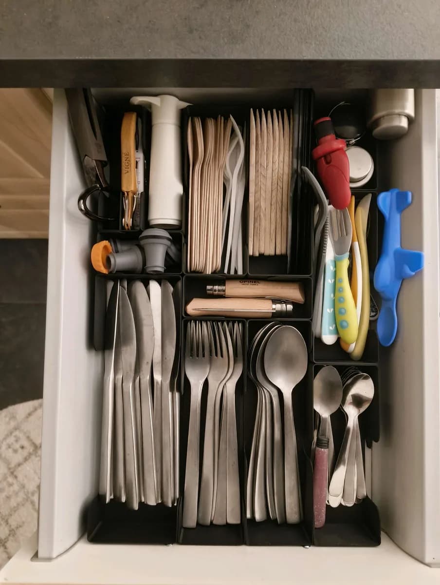 Hasil cetak Gridfinity Kitchen Drawer (Parametric) oleh Pedrolito